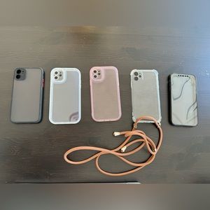 5 covers/cases for iPhone 11. Most of them never used.